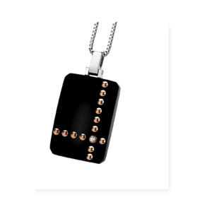 Studded Initial Tag Pendant