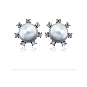 Aurelia Pearl Halo Stud Earrings