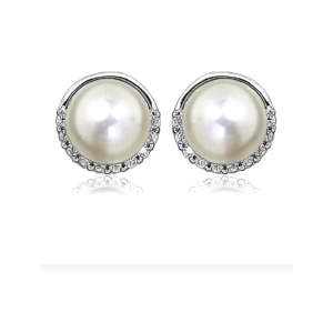 Celeste Pearl Beaded Halo Studs
