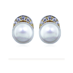 Petite Pearl Arc Studs