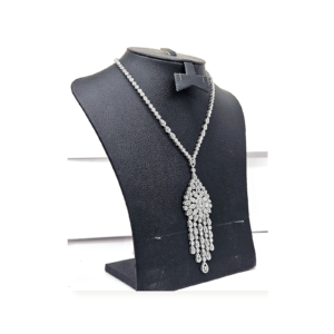 Elara Crystal Leaf Drop Necklace