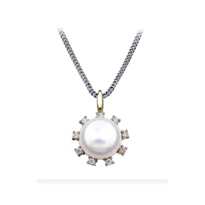 Aurelia Floral Halo Pearl Pendant