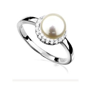 Luna Orbit Pearl Ring